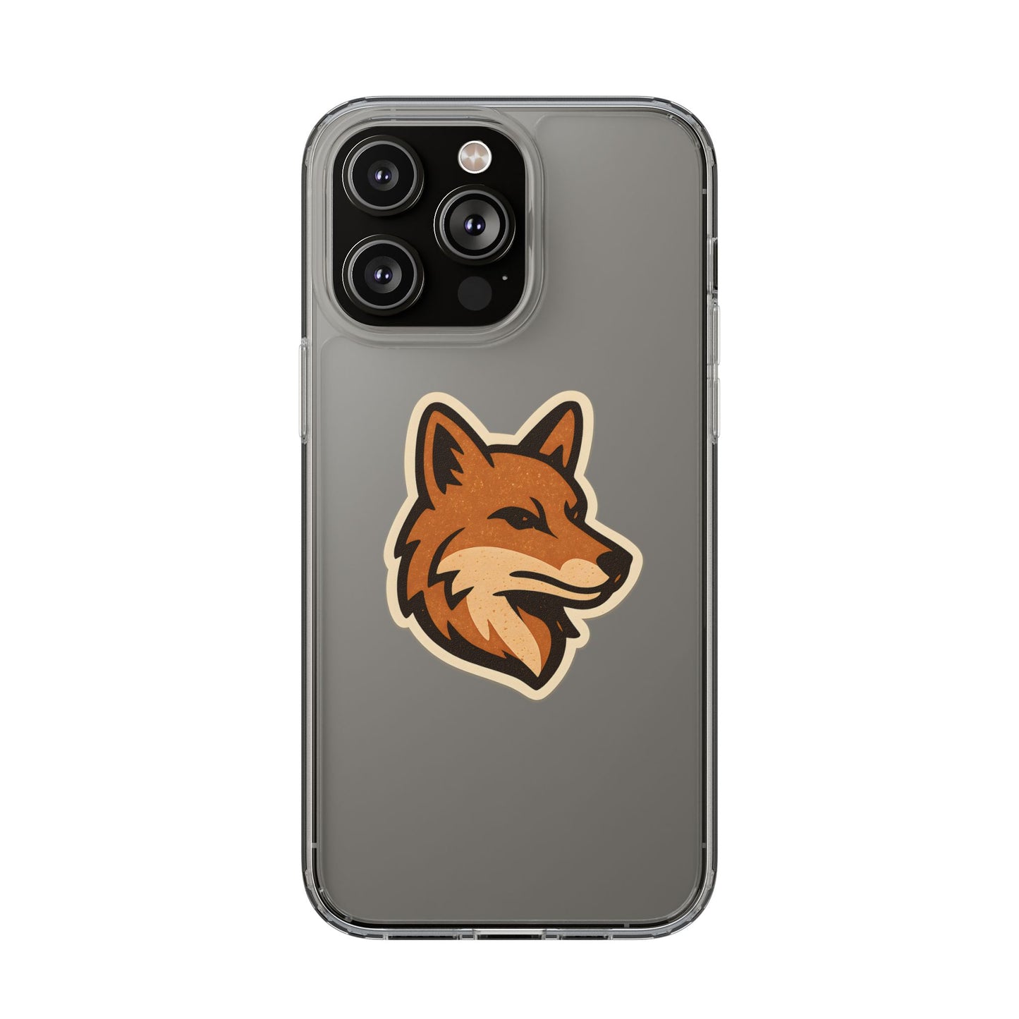 Clear Fox Emblem Phone Case - Vintage Wildlife Sticker Transparent Cover