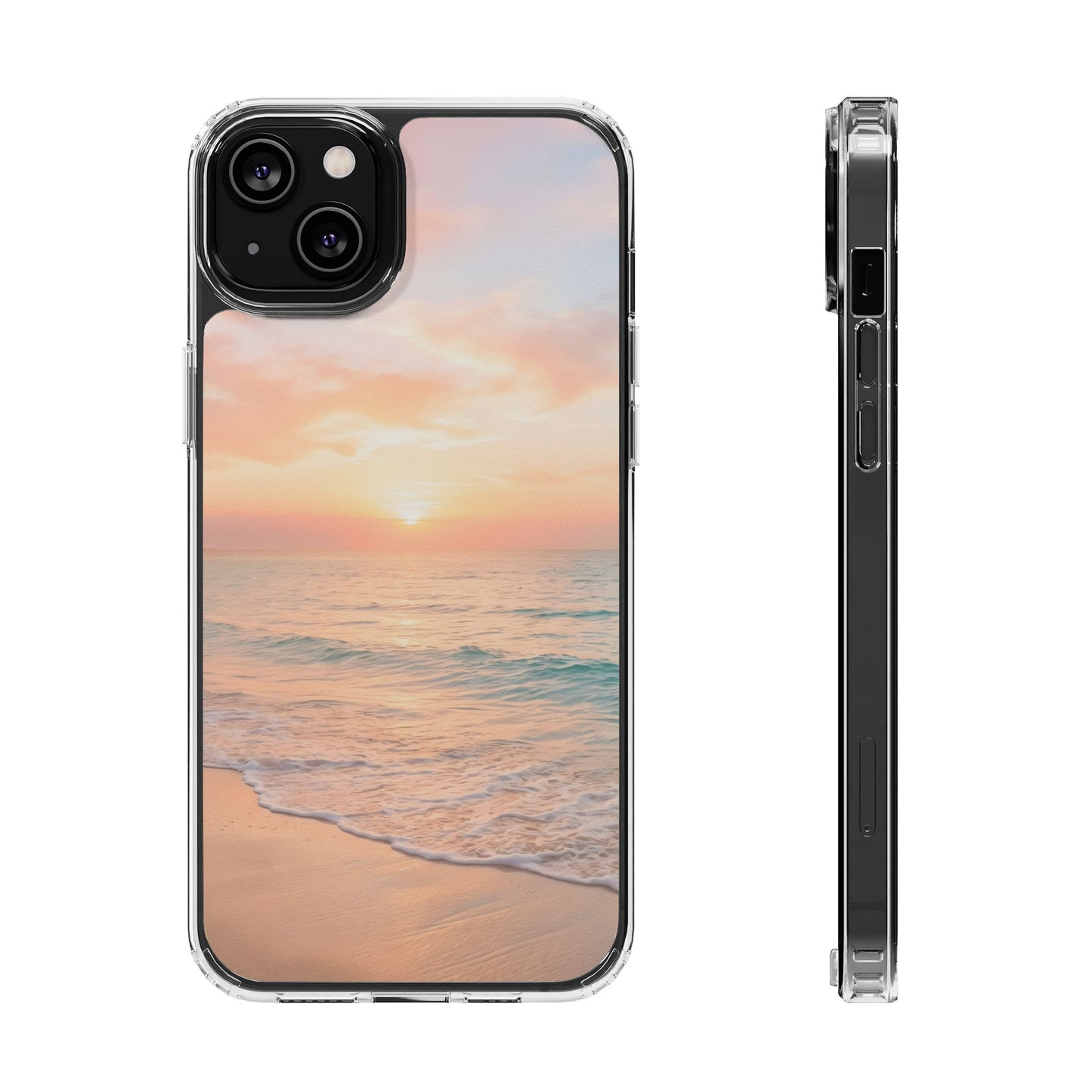 Serene Coastal Sunset Clear Case - MagSafe Compatible Beach Cover