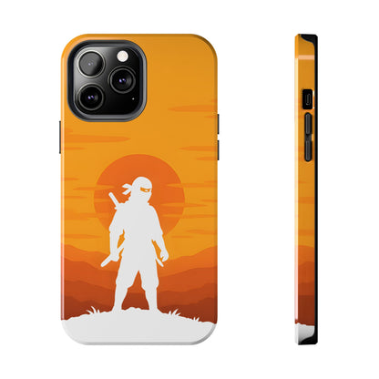 Sunset Shinobi Silhouette Tough Case - Minimalist Ninja Cover for iPhone & Samsung