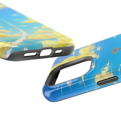Cinematic Flight: Vintage Airplane Anime Sky MagSafe Case