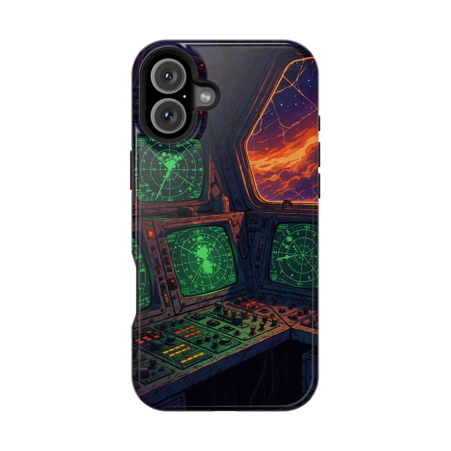Cosmic Command: Retro Spaceship Cockpit MagSafe Case