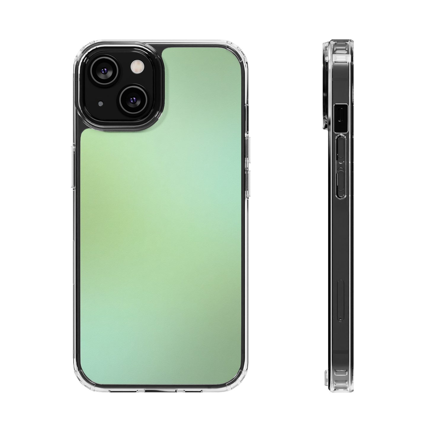 Soft Sage Aura Clear Case - MagSafe Compatible Mint Gradient Cover
