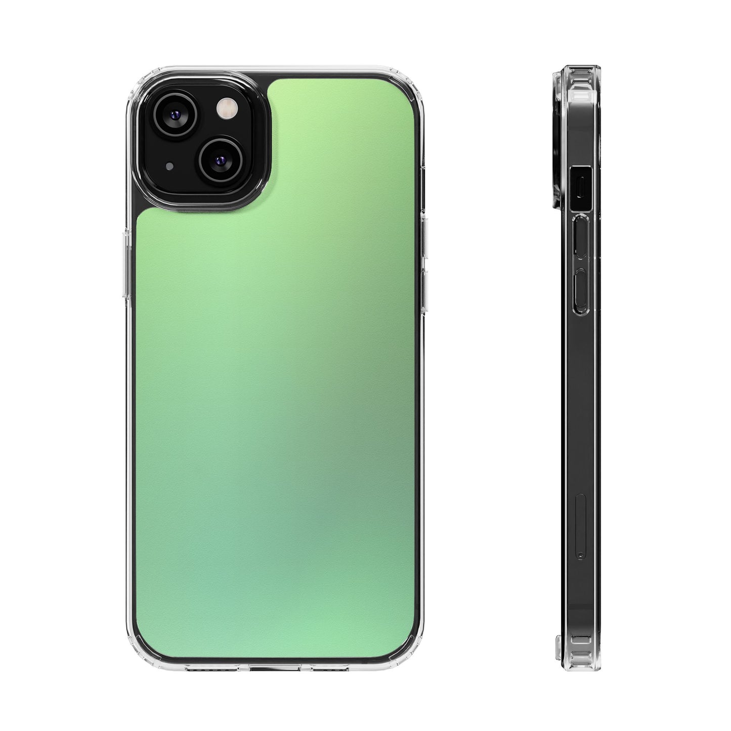 Soft Pistachio Aura Clear Case - MagSafe Compatible Mint Gradient Cover