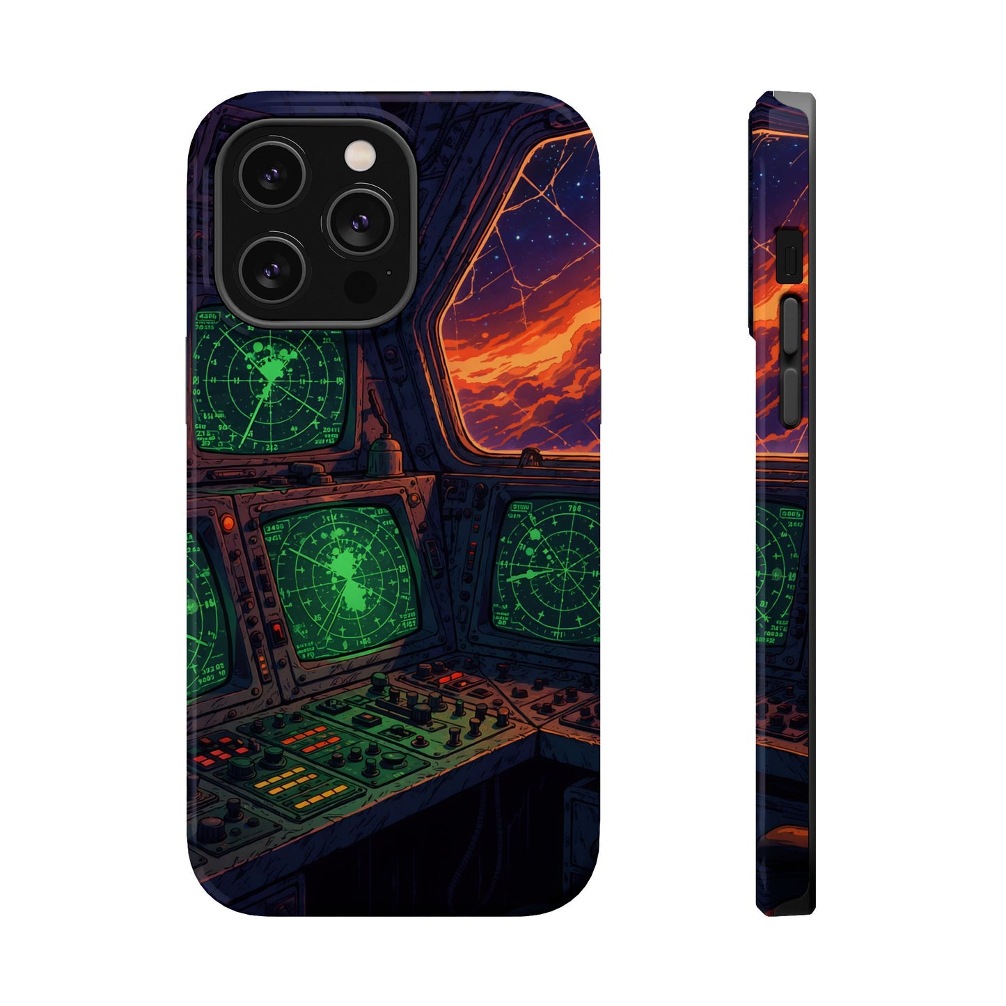 Cosmic Command: Retro Spaceship Cockpit MagSafe Case