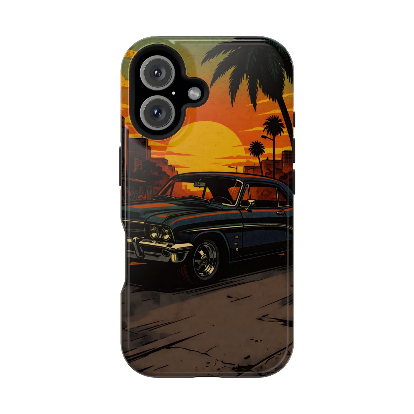 West Coast Lowrider: Retro Sunset Classic Car MagSafe Case