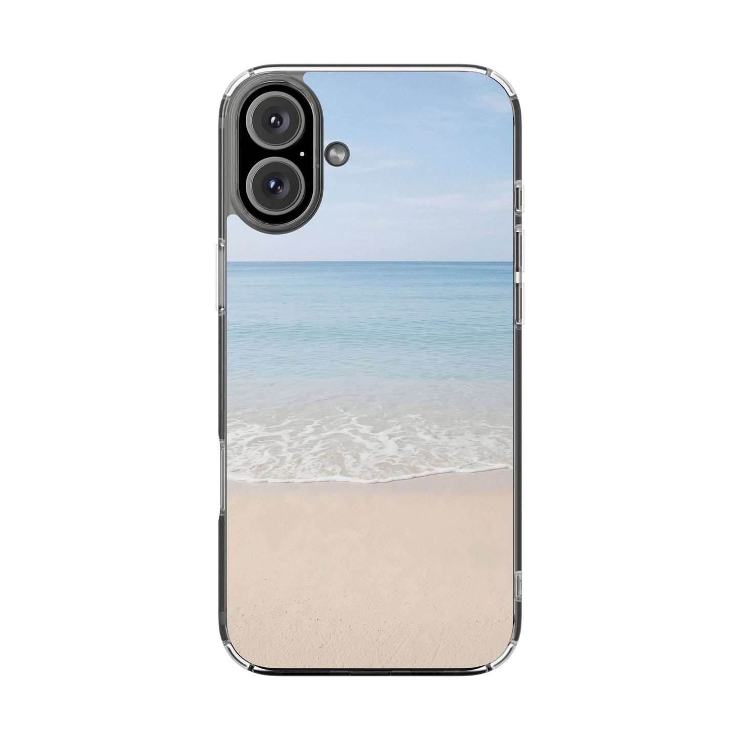 Serene Beach Landscape Clear Case - MagSafe Compatible Coastal Cover