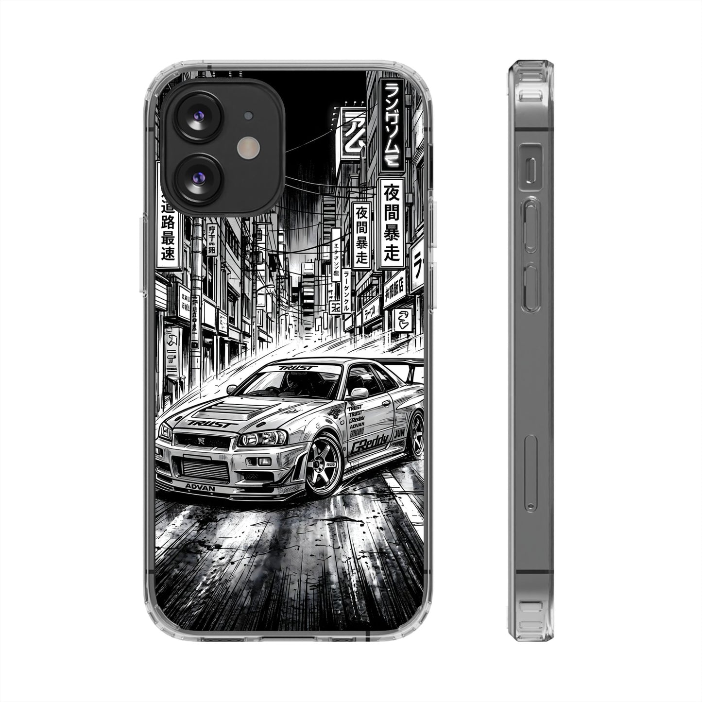 Tokyo Night Drift Manga Case - MagSafe Compatible JDM Clear Cover