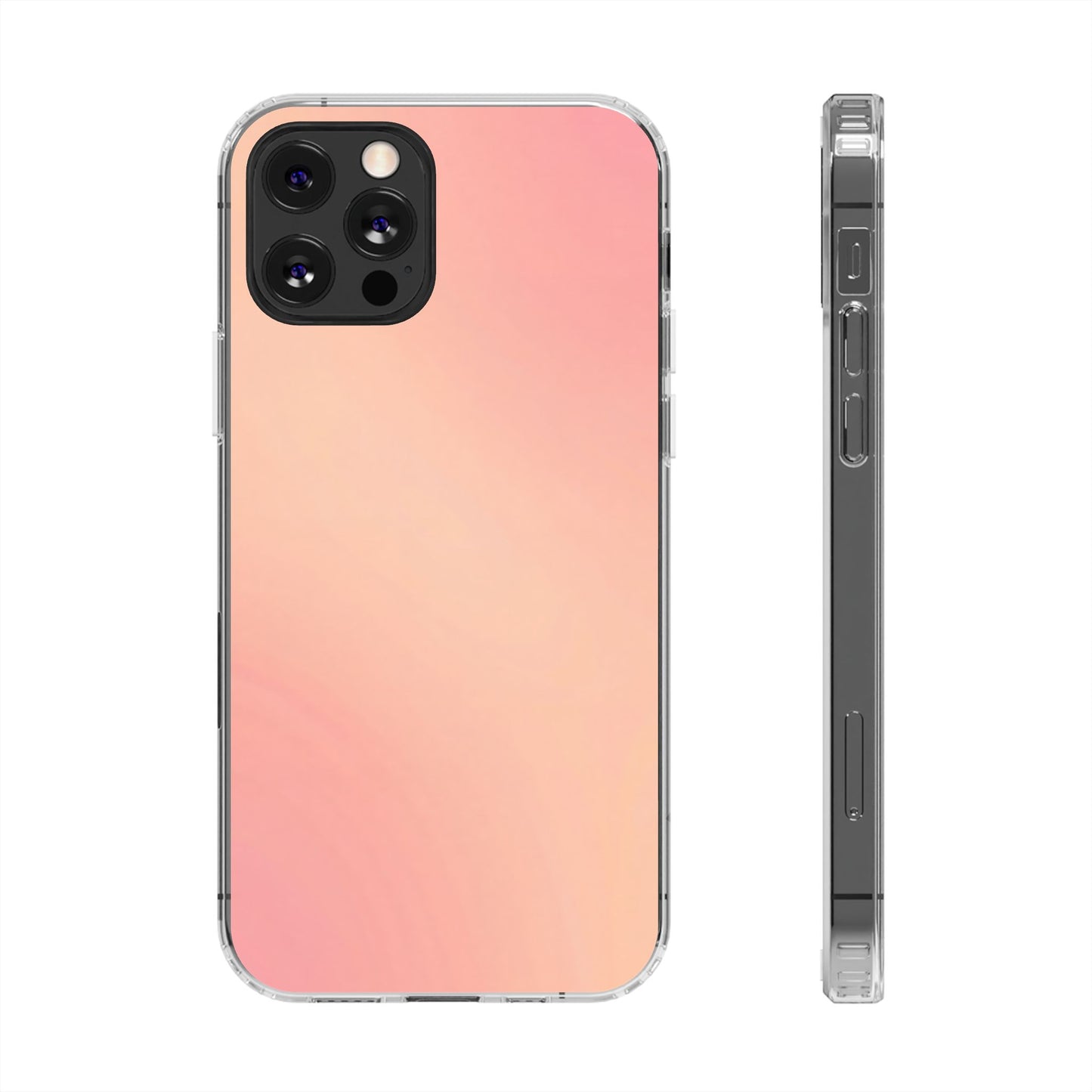 Soft Peach Aura Clear Case - MagSafe Compatible Blush Gradient Cover