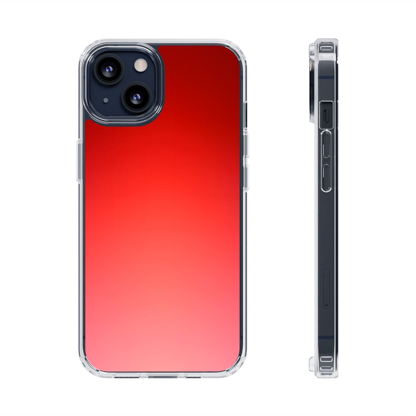 Vibrant Cherry Aura Clear Case - MagSafe Compatible Red Gradient Cover