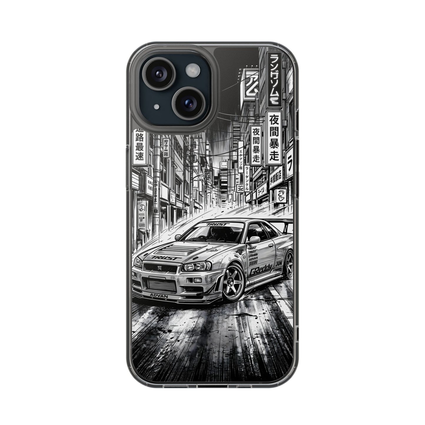Tokyo Night Drift Manga Case - MagSafe Compatible JDM Clear Cover