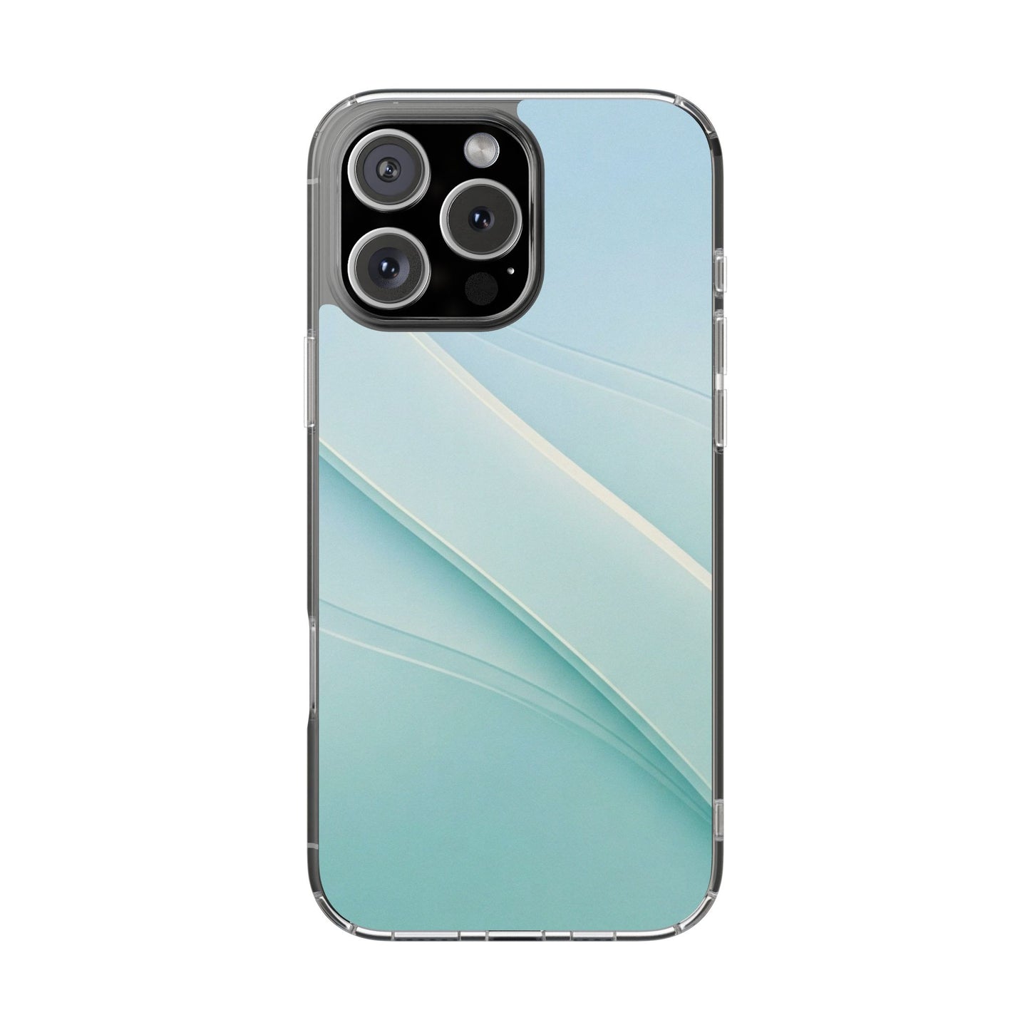 Ethereal Aqua Waves Clear Case - MagSafe Compatible Minimalist Cover