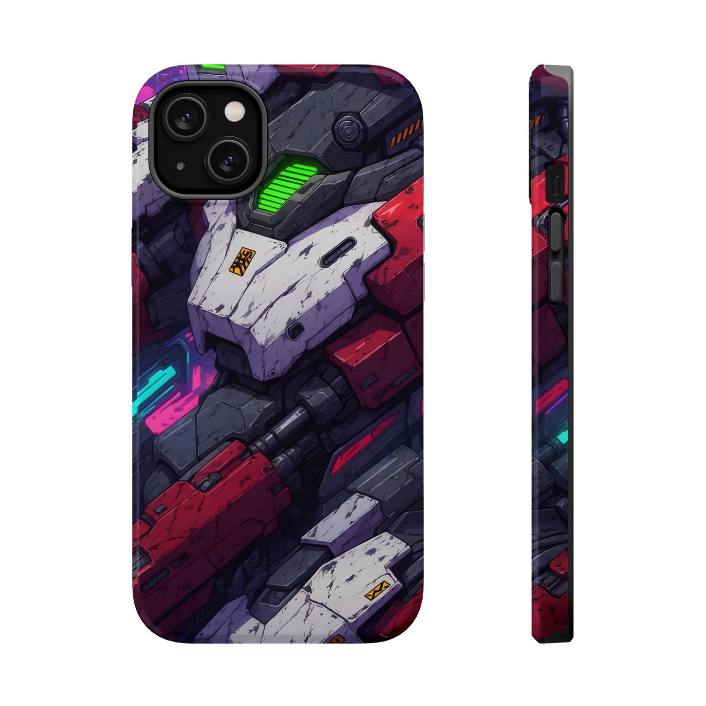 Cyber Armor: Battle-Worn Mecha Print MagSafe Case