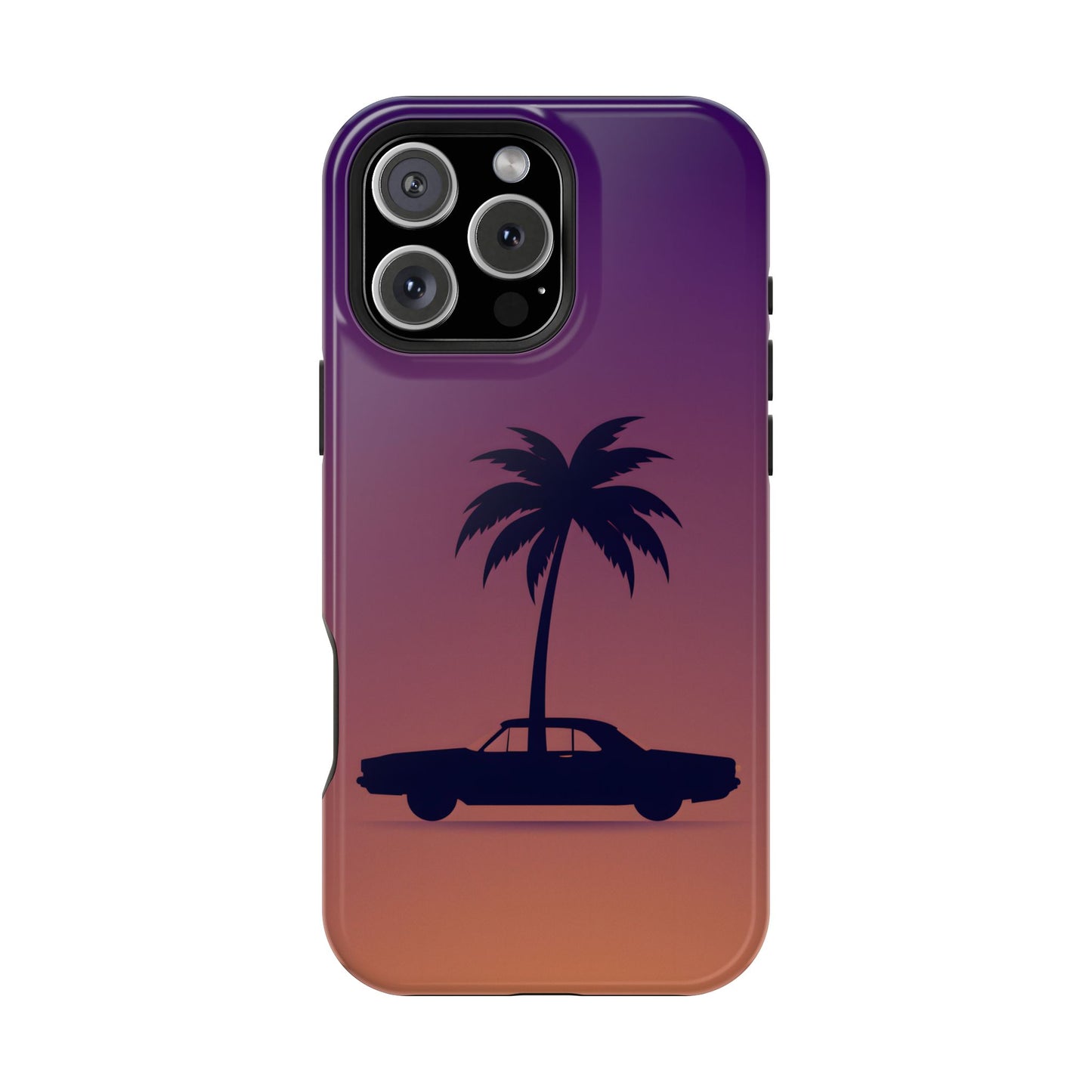 Midnight Drive: Retro Palm Tree Sunset MagSafe Case