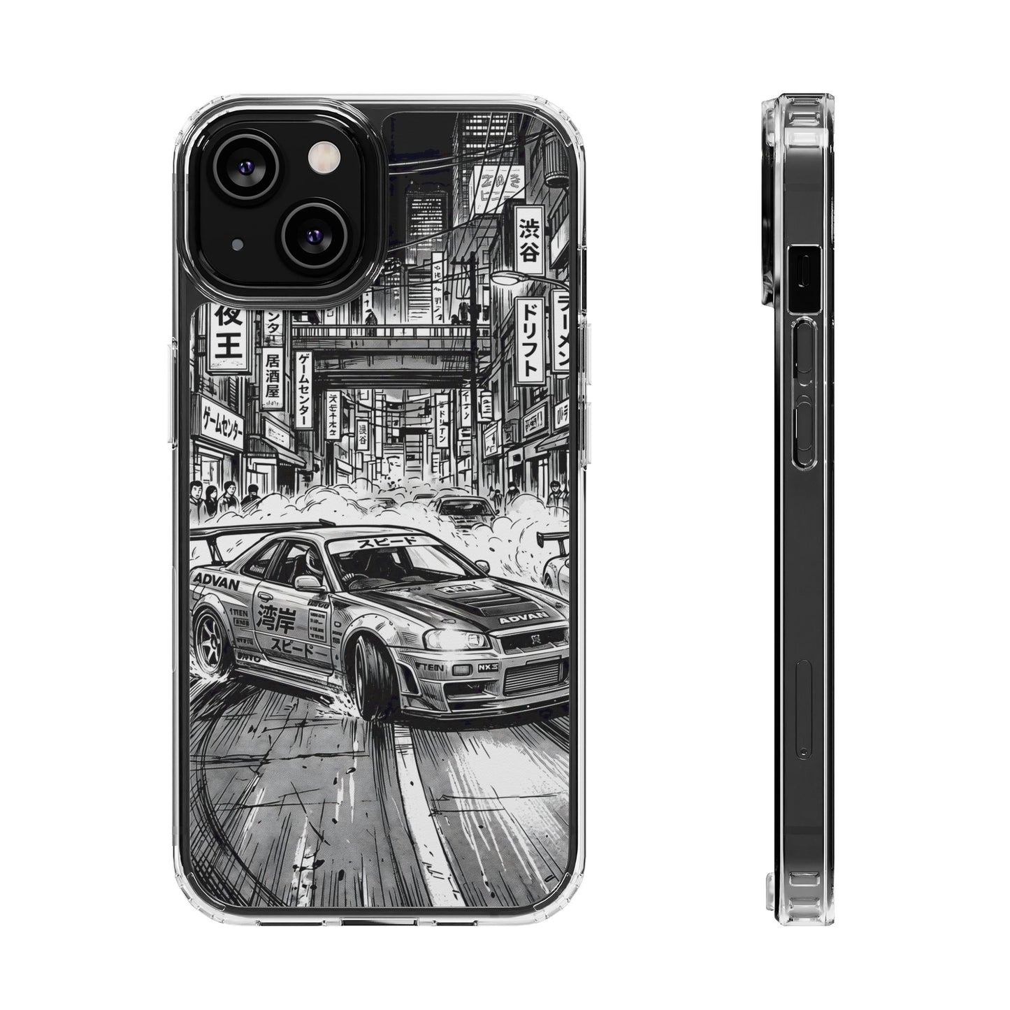 Tokyo Night Drift Manga Case - MagSafe Compatible JDM Clear Cover