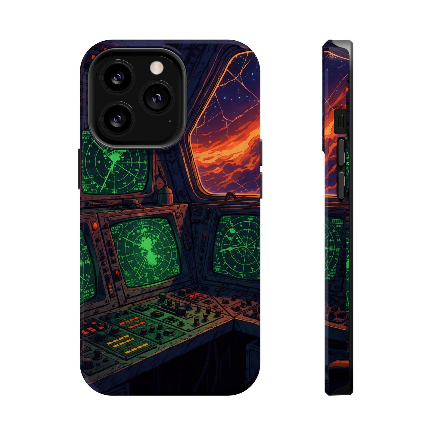 Cosmic Command: Retro Spaceship Cockpit MagSafe Case