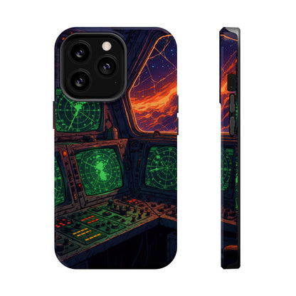 Cosmic Command: Retro Spaceship Cockpit MagSafe Case