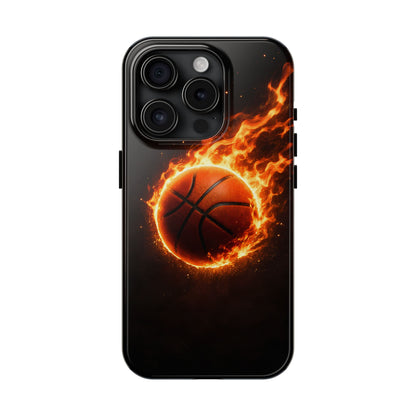 Flaming Basketball Tough Case - Fire Ball Sports Cover for iPhone & Samsung