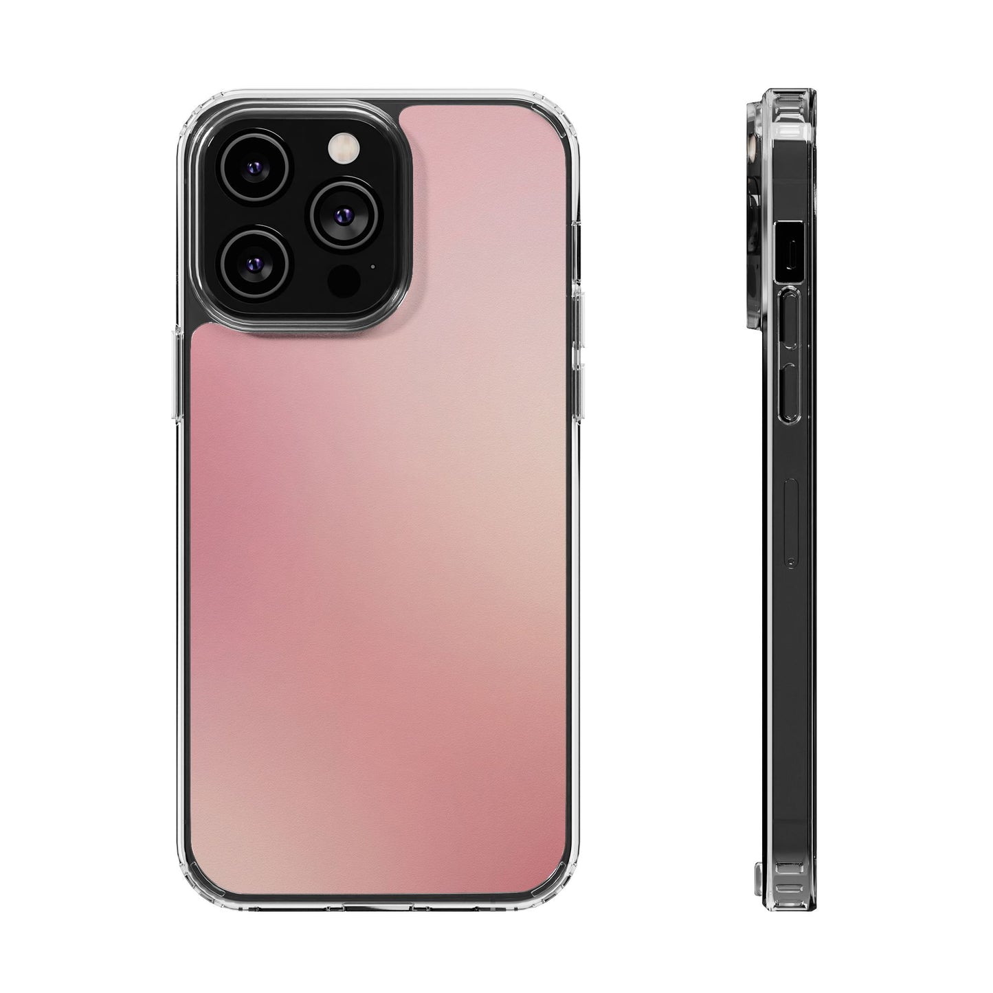 Soft Rose Aura Clear Case - MagSafe Compatible Blush Gradient Cover