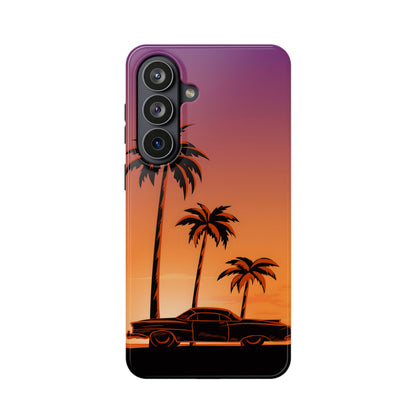 Retro Coastline: Vintage Car & Palm Sunset MagSafe Case