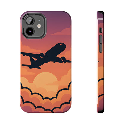 Sunset Flight Tough Case - Minimalist Aviation Aesthetic Travel Cover