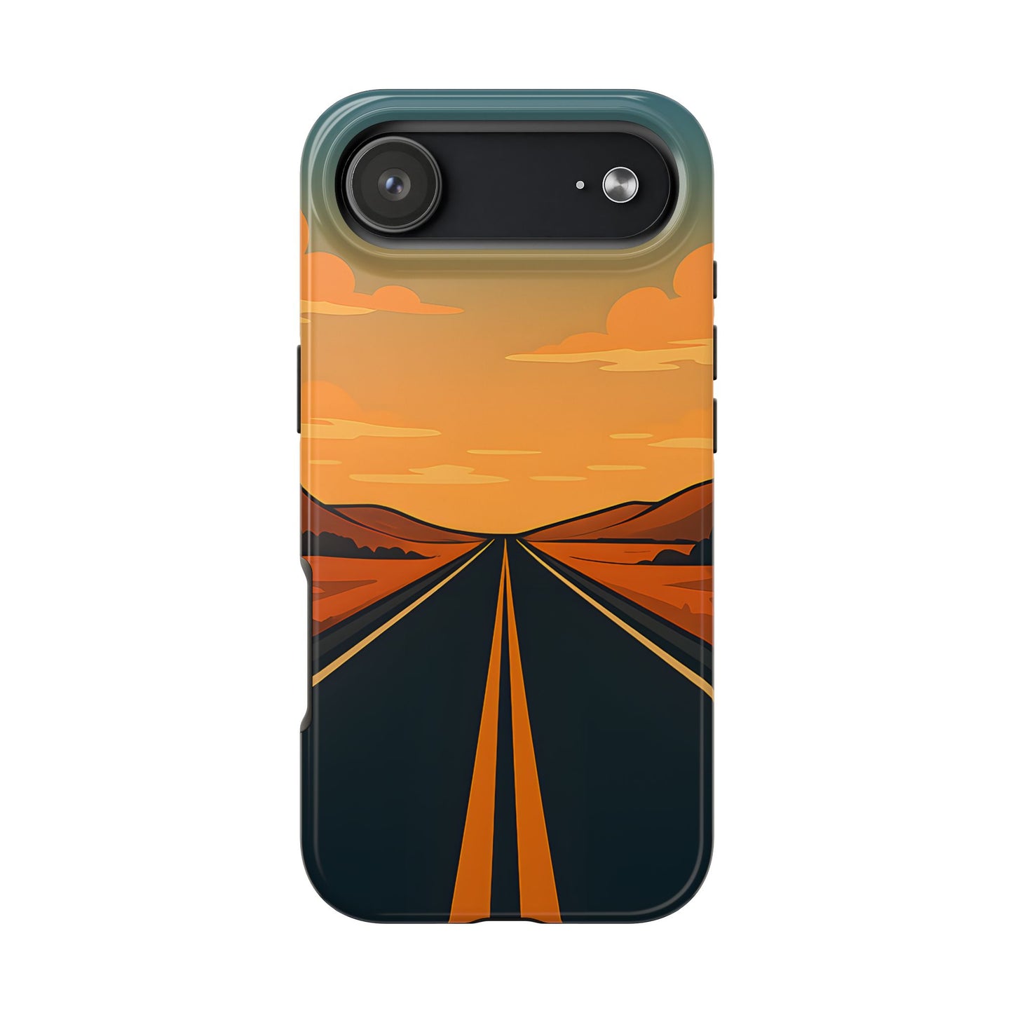 Endless Highway Tough Case - Minimalist Sunset Road Trip Aesthetic Cover