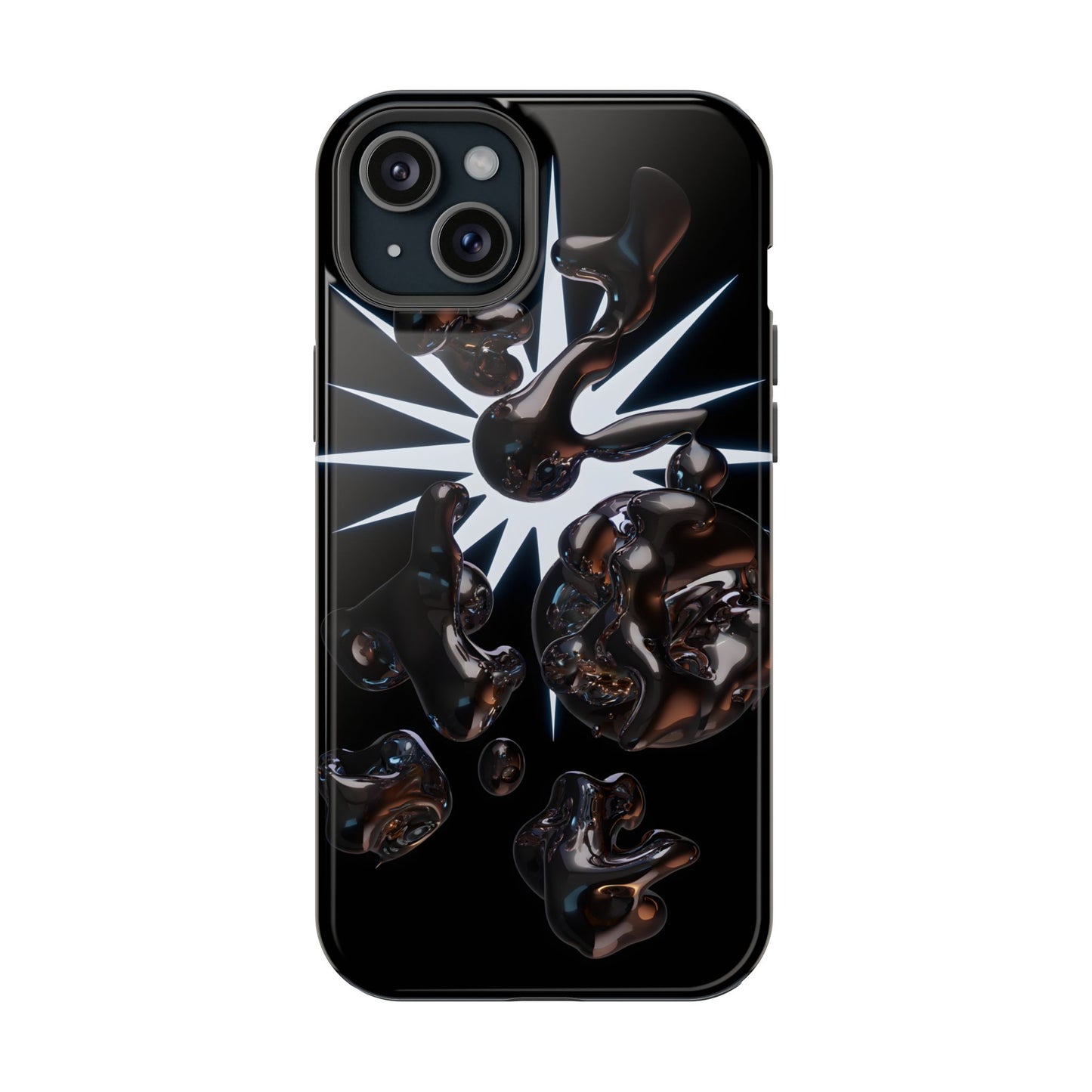 Liquid Chrome 3D Bubbles Magnetic Impact Case