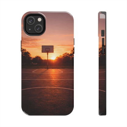Golden Hour Basketball Court Tough Case - Urban Sunset Cover for iPhone & Samsung