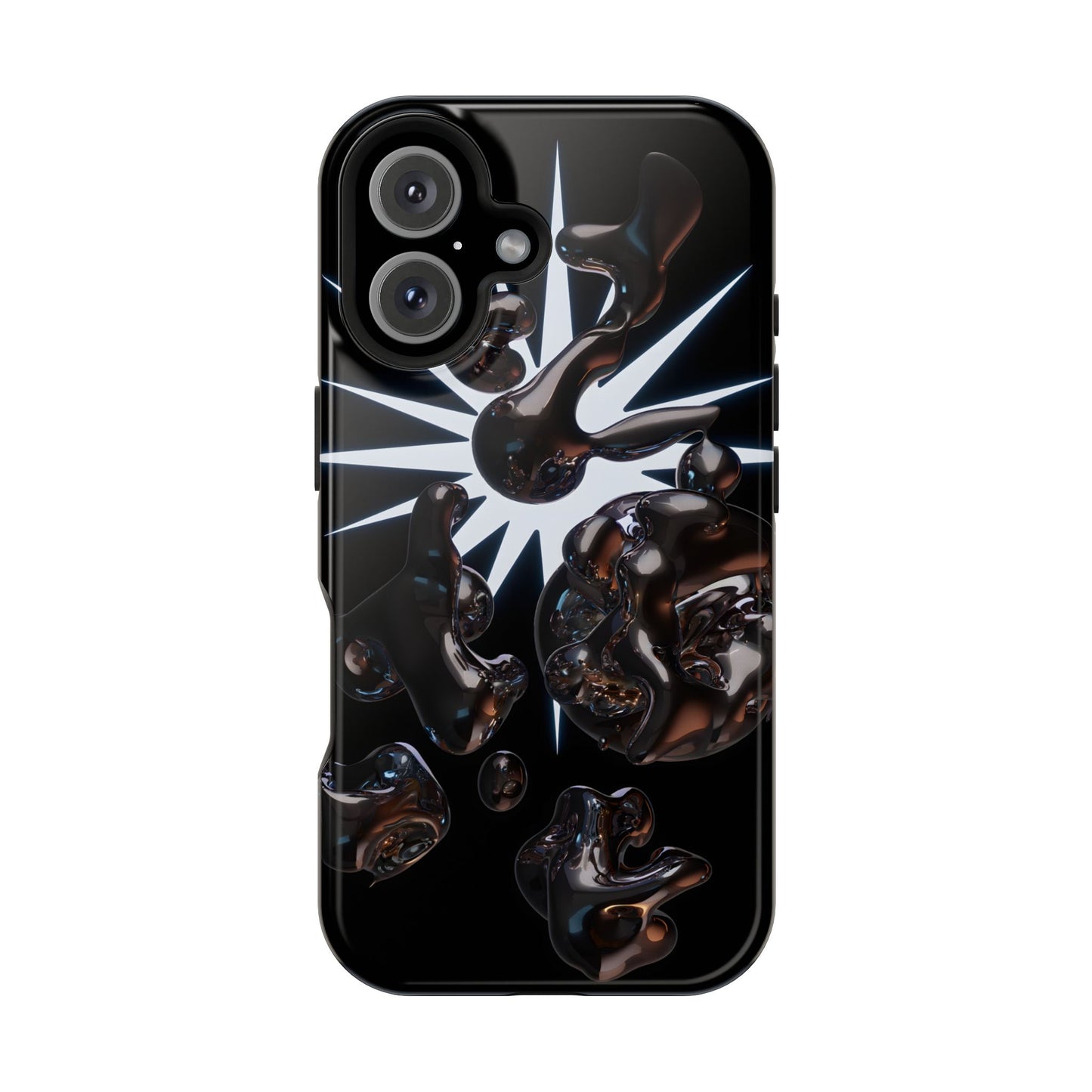 Liquid Chrome 3D Bubbles Magnetic Impact Case