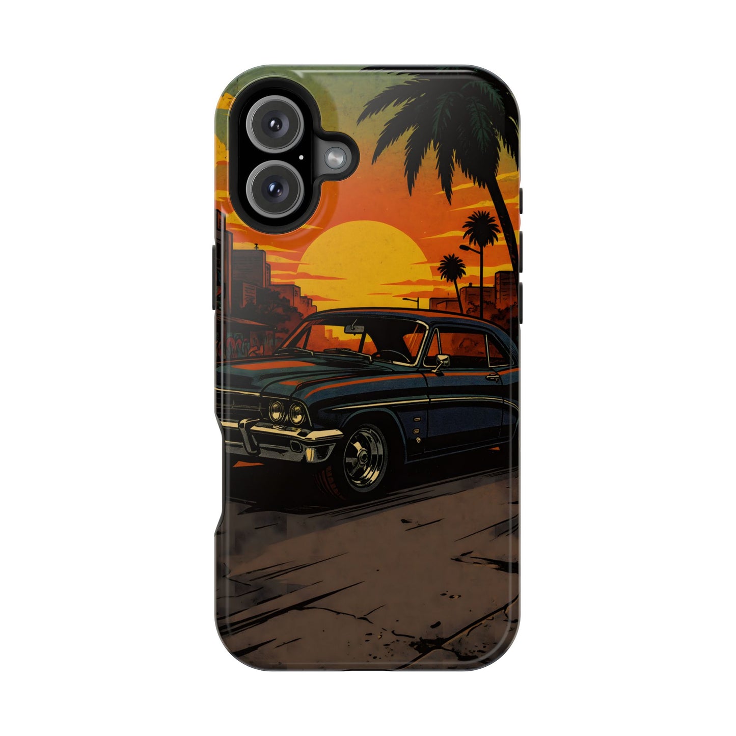 West Coast Lowrider: Retro Sunset Classic Car MagSafe Case