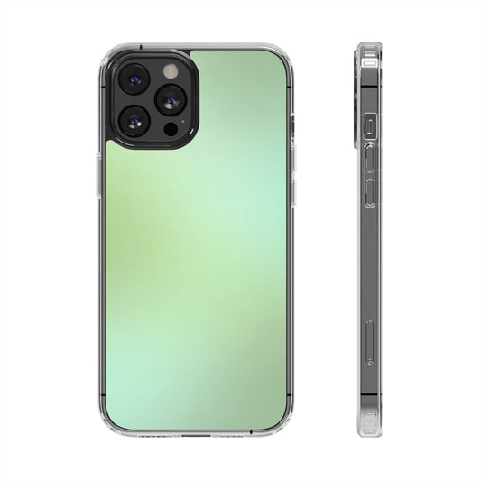 Soft Sage Aura Clear Case - MagSafe Compatible Mint Gradient Cover