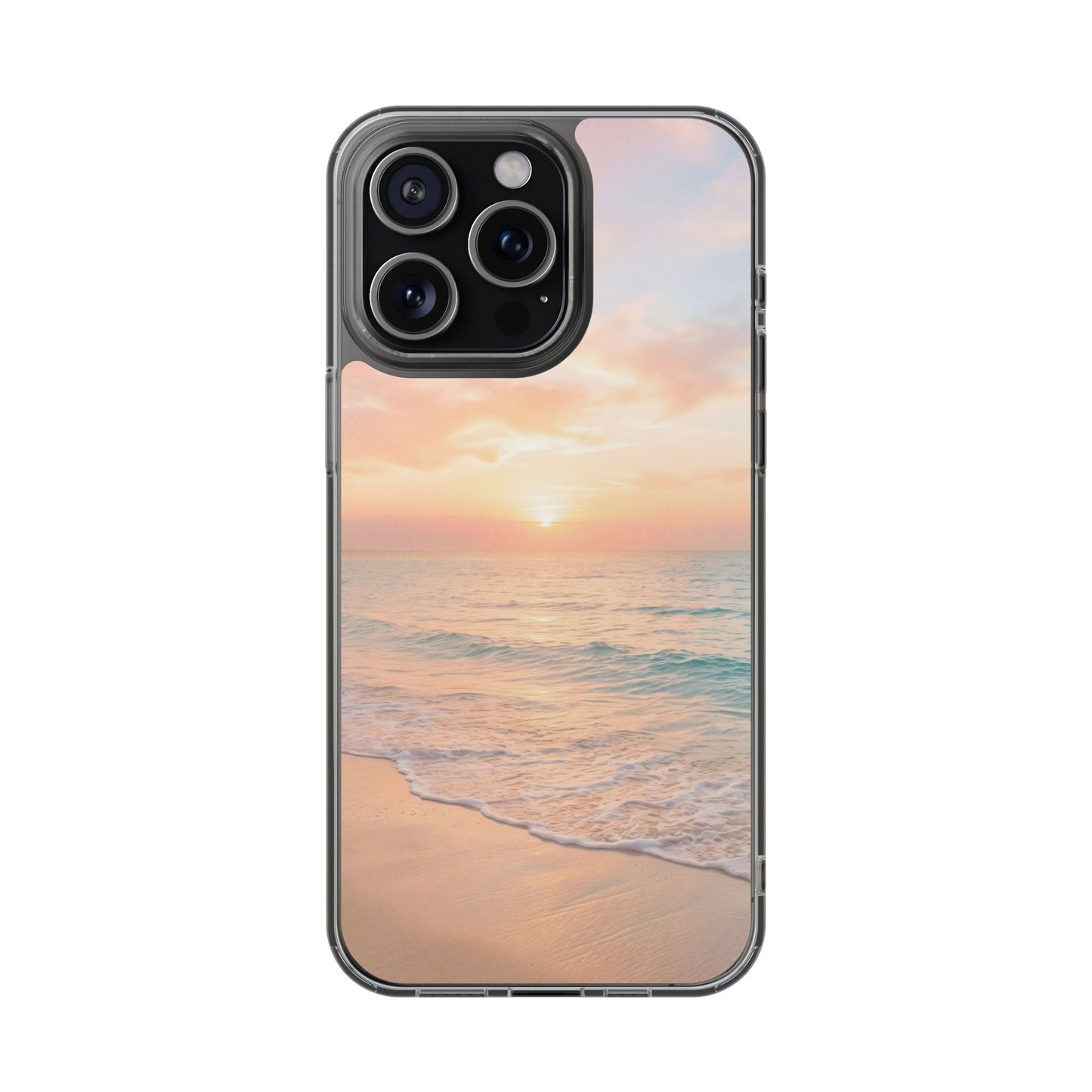 Serene Coastal Sunset Clear Case - MagSafe Compatible Beach Cover