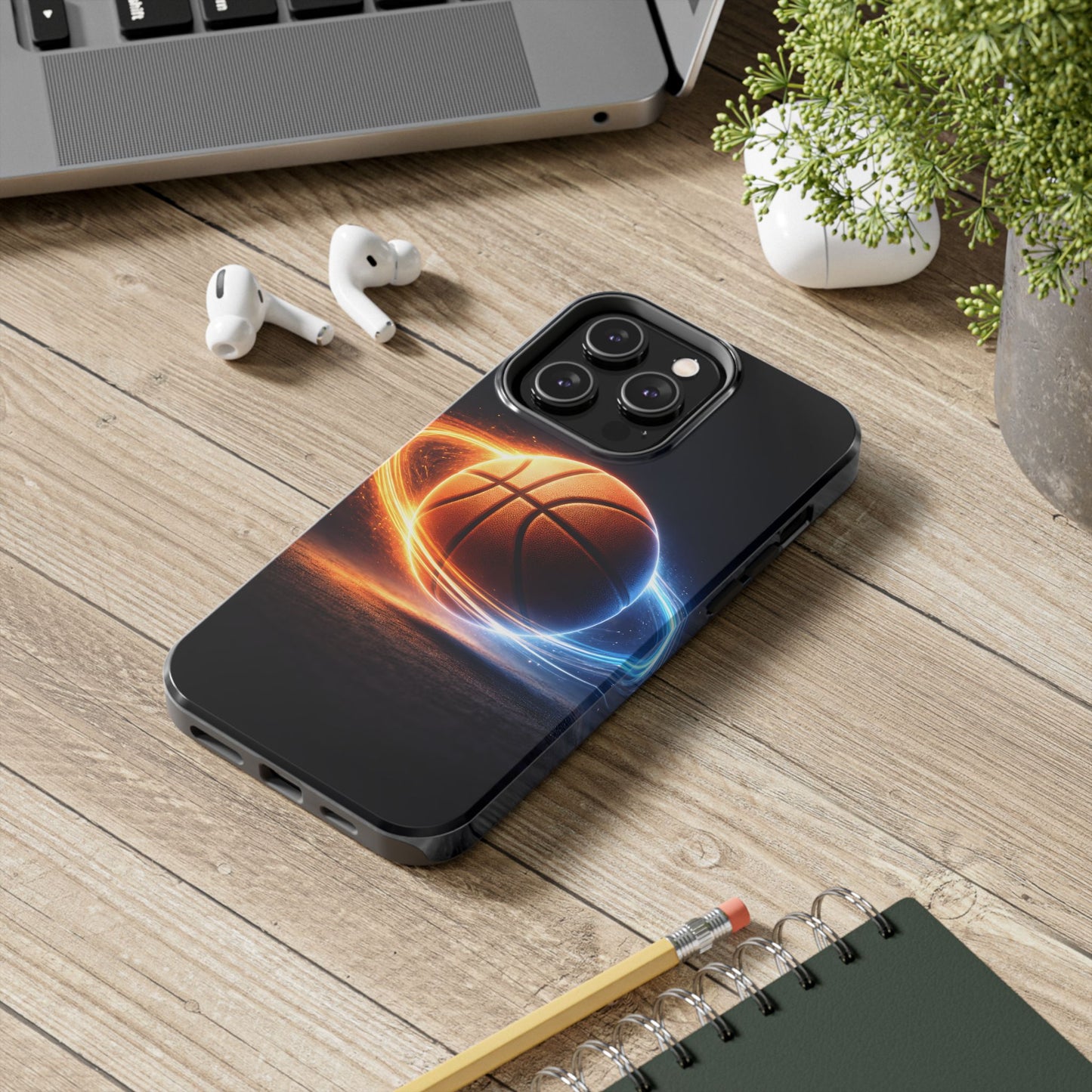 Cosmic Basketball Energy Tough Case - Neon Rings Athletic Cover for iPhone & Samsung