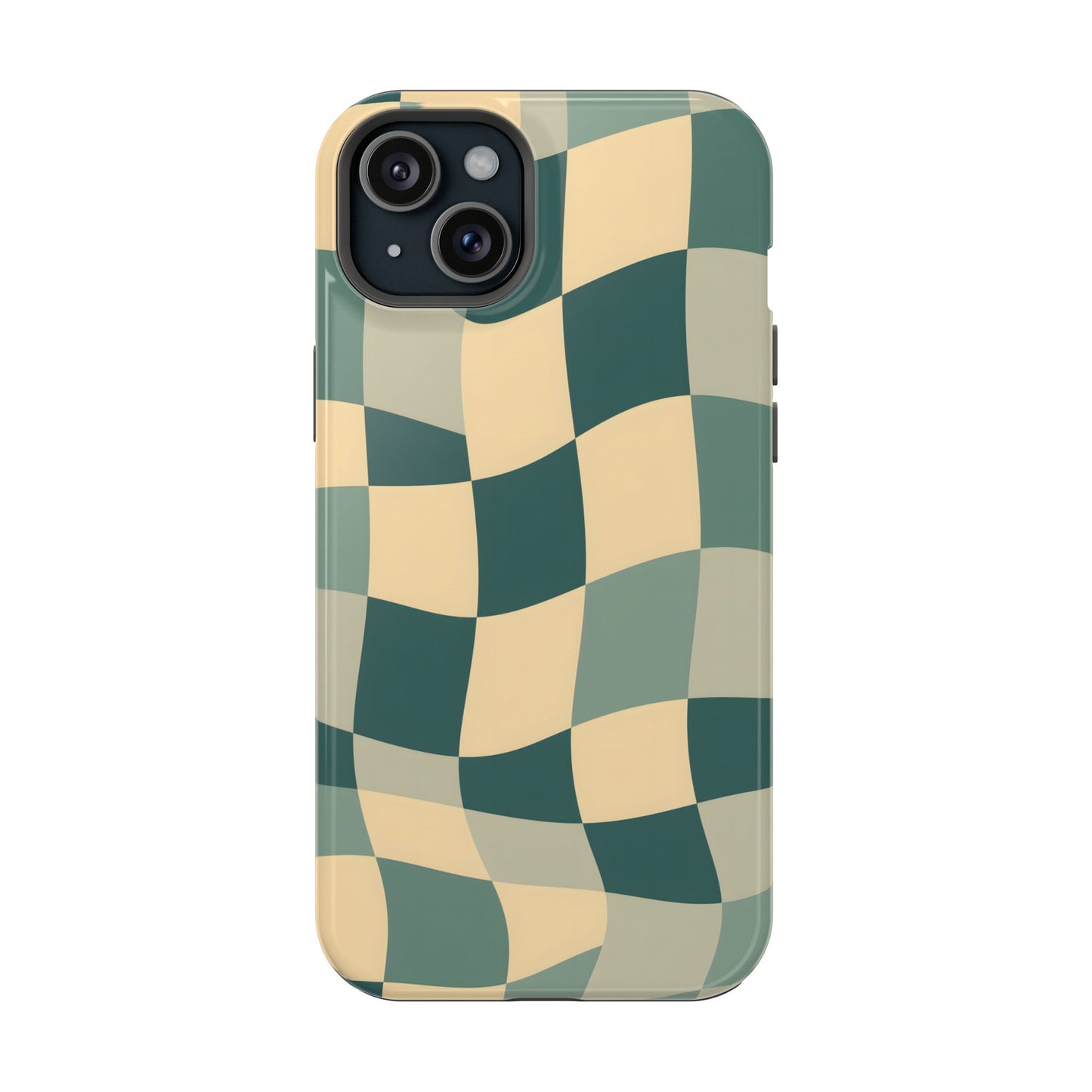 Forest Green Wavy Checkerboard Magnetic Case