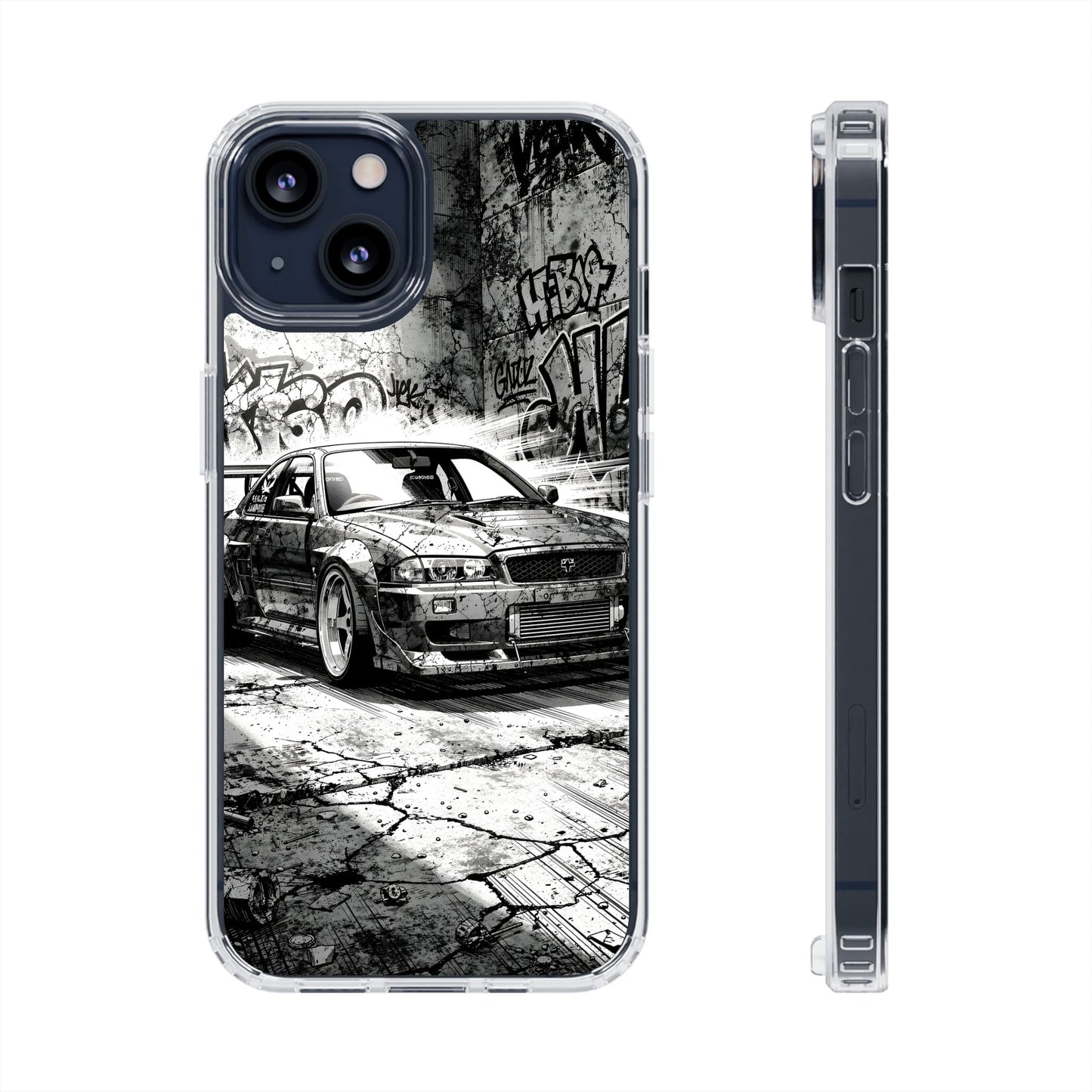Monochrome Urban Drift Case - MagSafe Compatible JDM Clear Cover