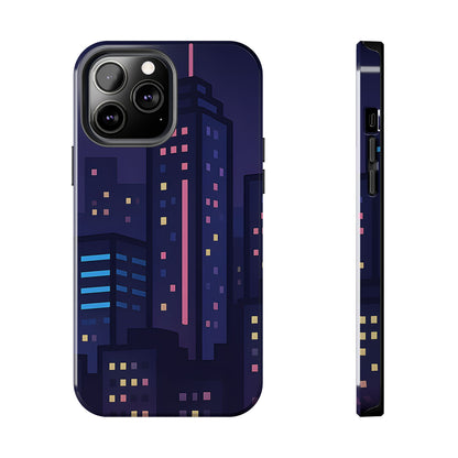 Lo-Fi Night City Tough Case - Pastel Urban Skyline Cover for iPhone & Samsung