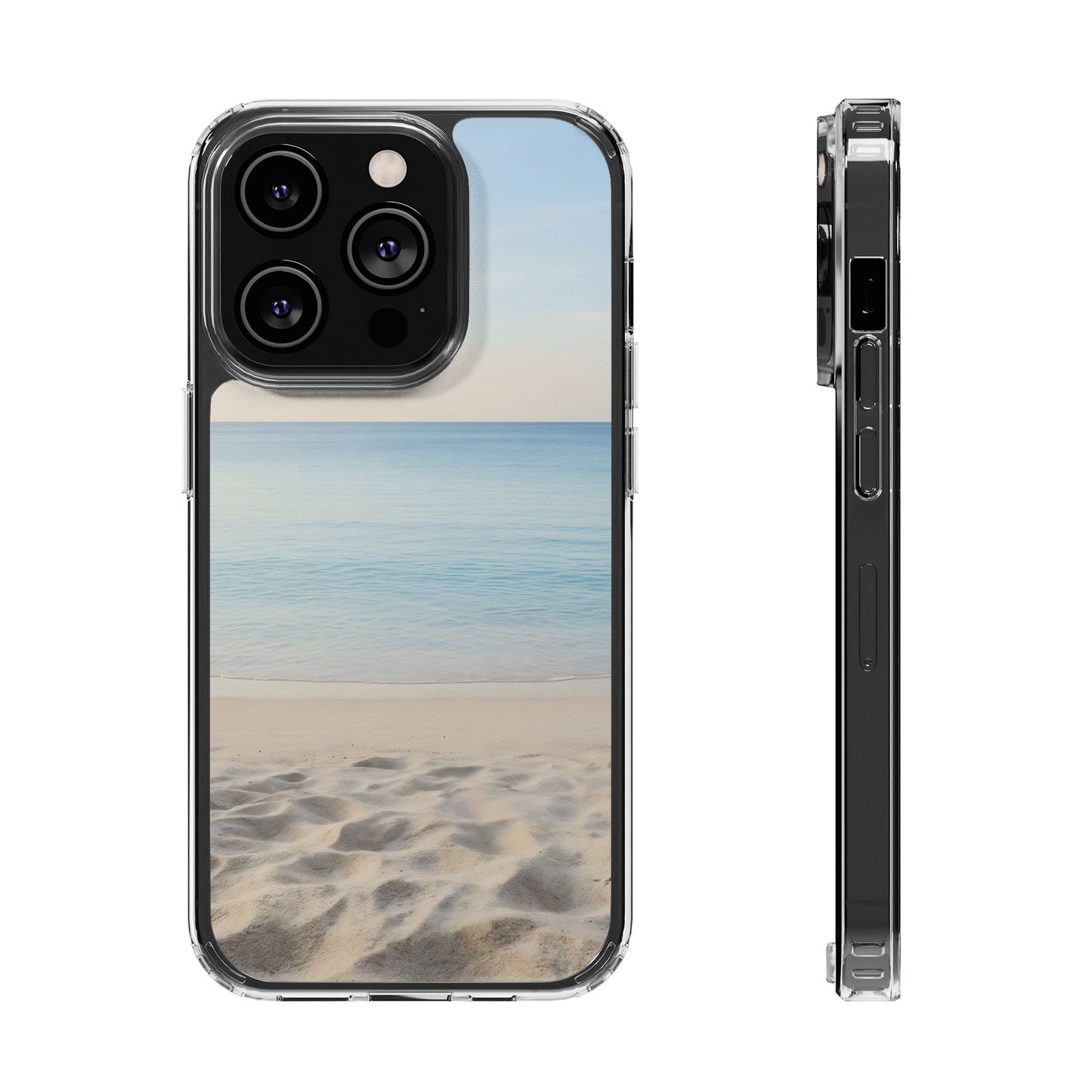 Serene Shoreline Clear Case - MagSafe Compatible Coastal Aesthetic