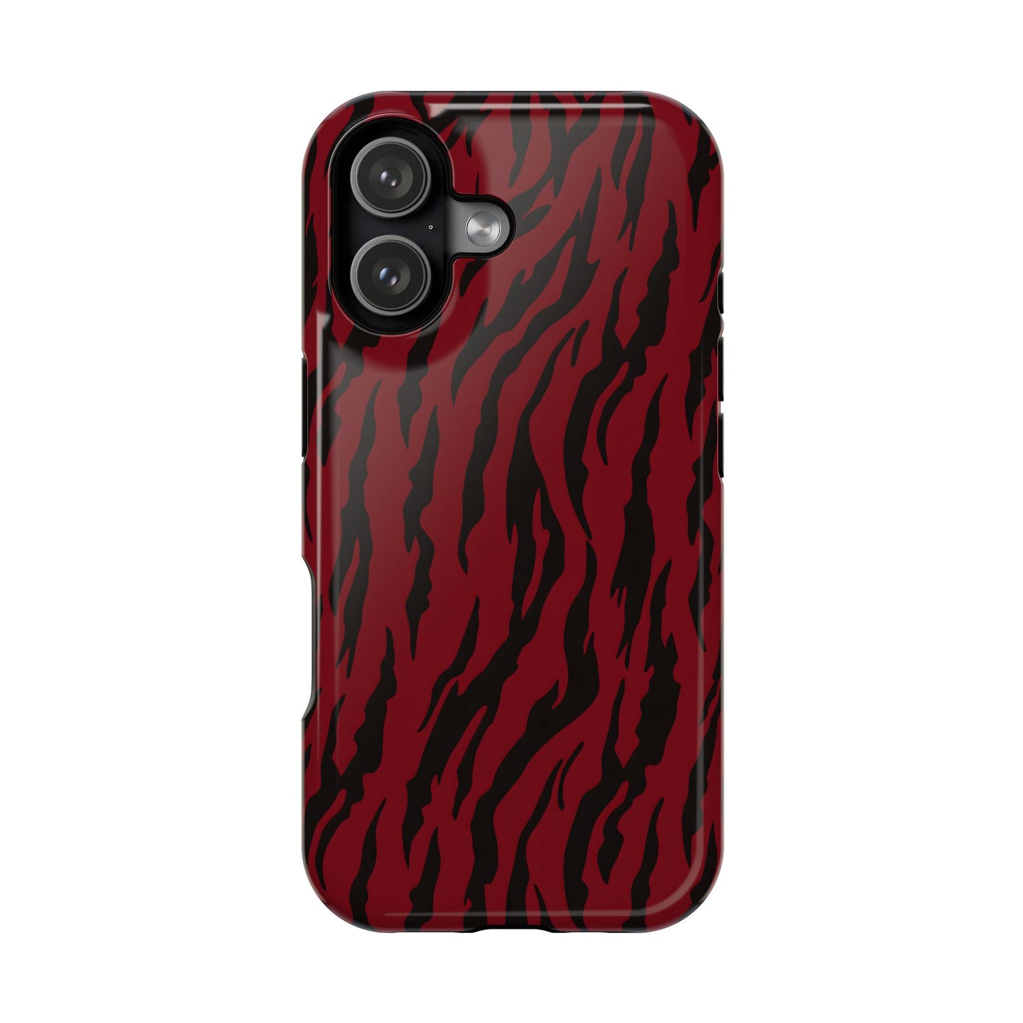 Crimson Instinct: Bold Red Tiger Print MagSafe Case