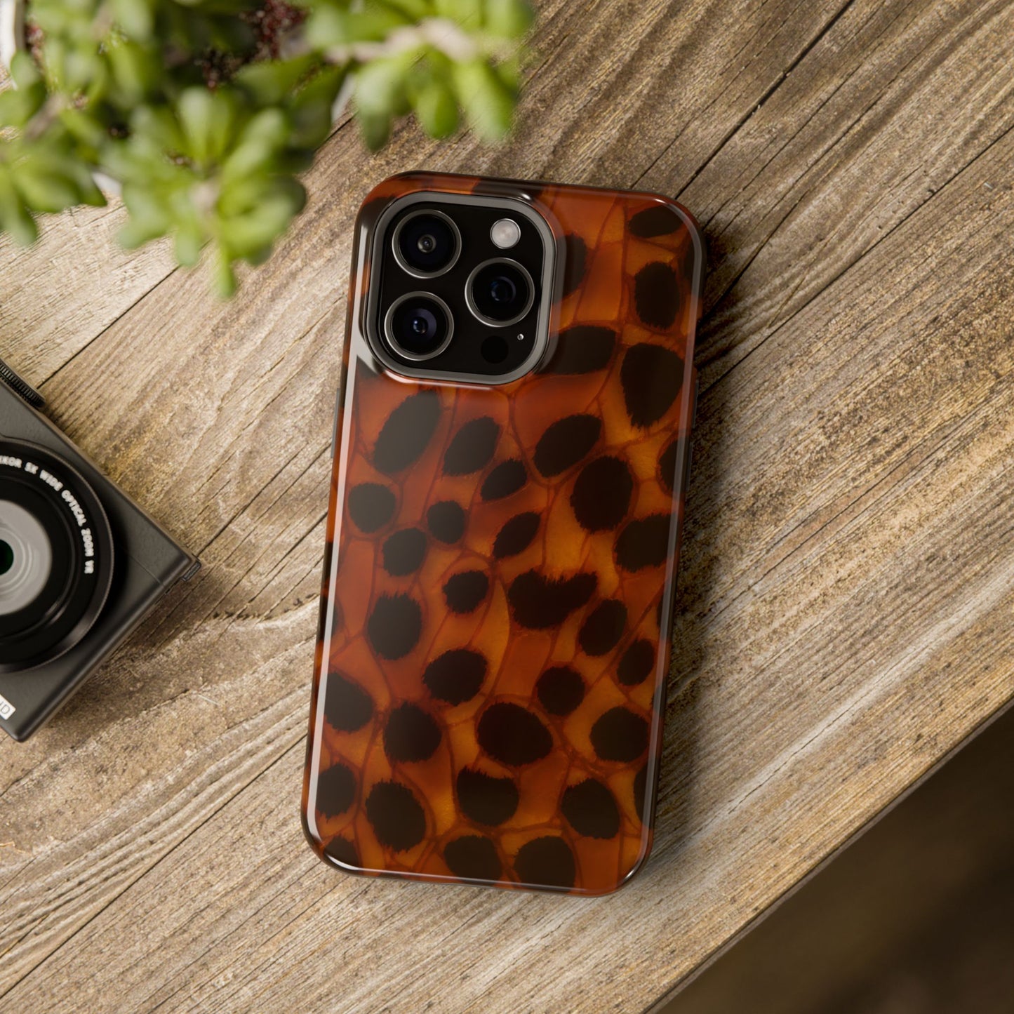 Dark Amber Tortoise Shell Magnetic Tough Case