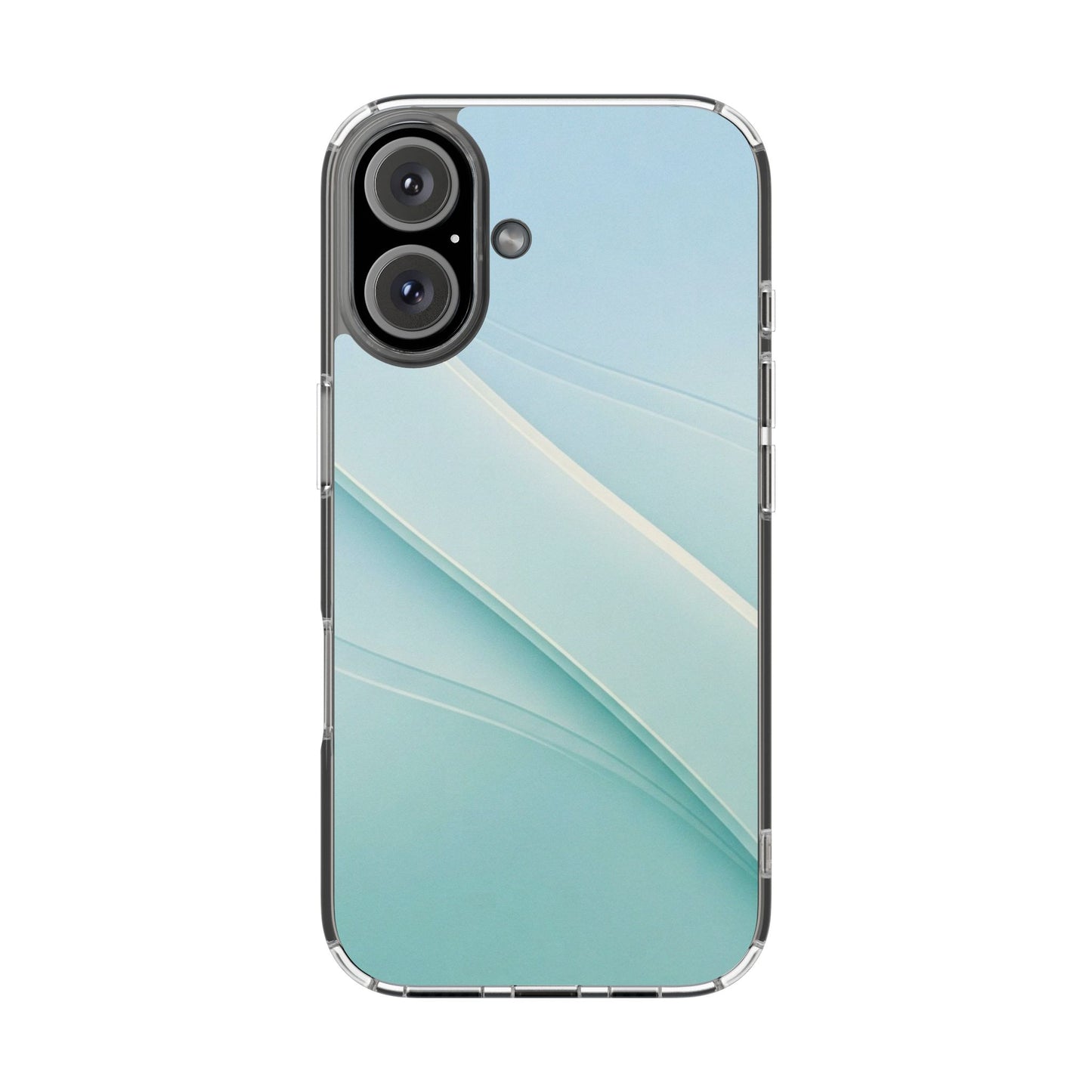 Ethereal Aqua Waves Clear Case - MagSafe Compatible Minimalist Cover