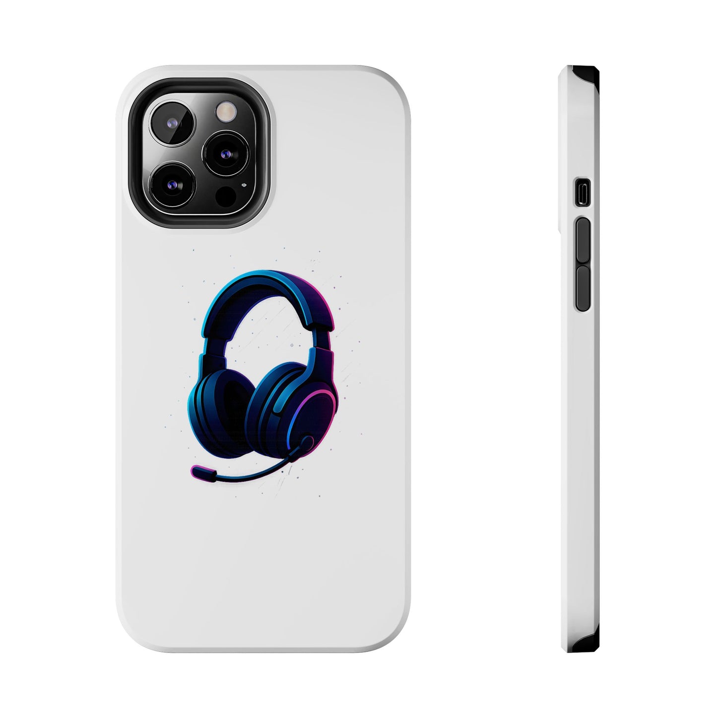 Minimalist Gaming Headset Tough Case - Clean Tech Cover for iPhone & Samsung