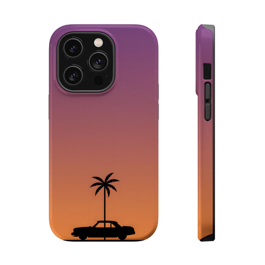 West Coast Drive: Retro Sunset Silhouette MagSafe Case
