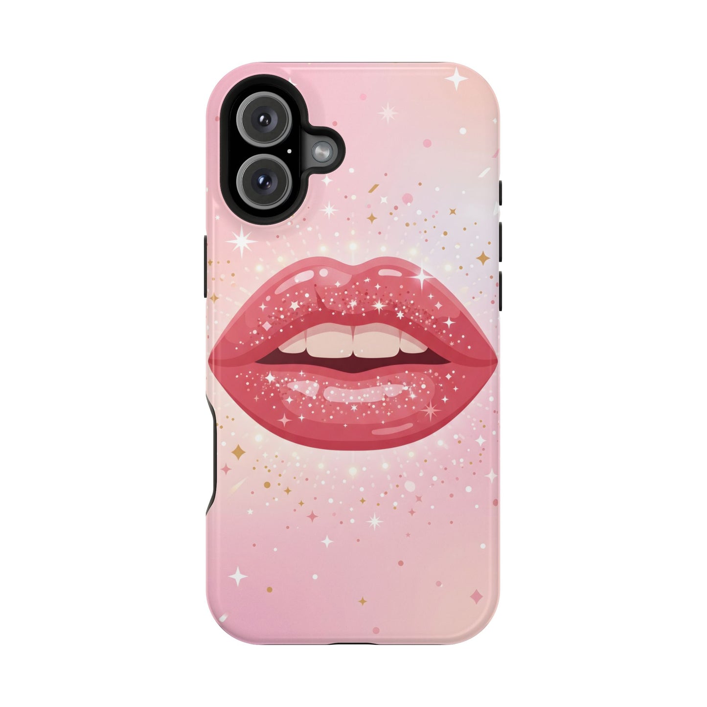 Glamorous Pink Glitter Lip Magnetic Impact Case