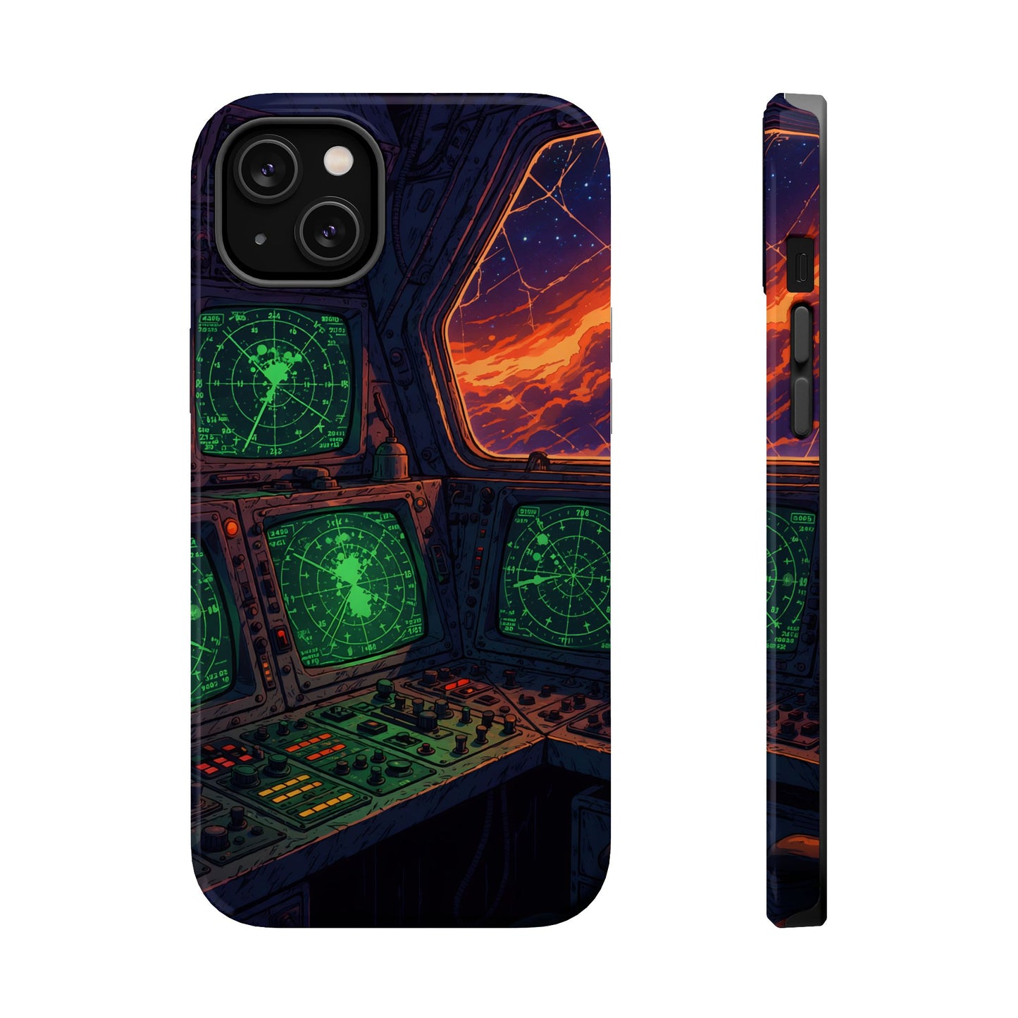 Cosmic Command: Retro Spaceship Cockpit MagSafe Case