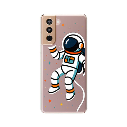 Clear Astronaut Space Case - Minimalist Galaxy Aesthetic Transparent Cover
