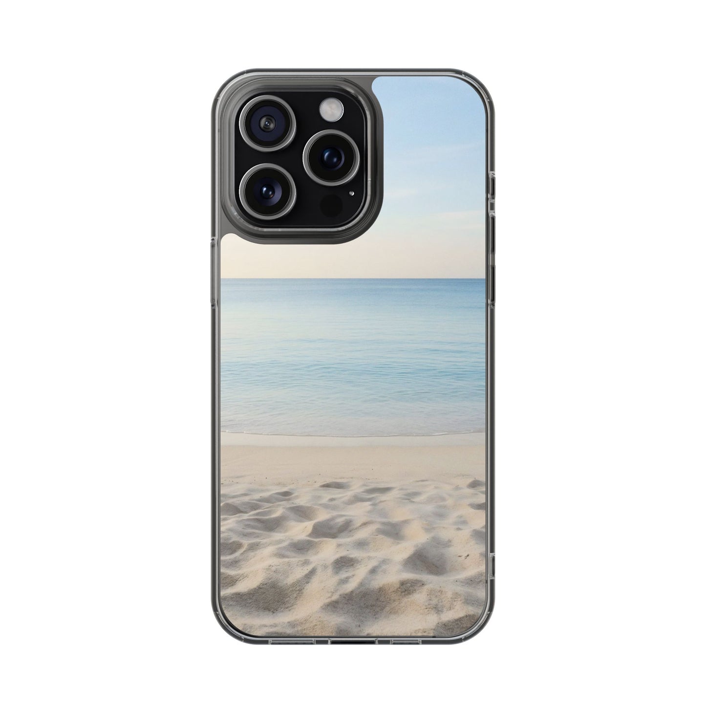 Serene Shoreline Clear Case - MagSafe Compatible Coastal Aesthetic