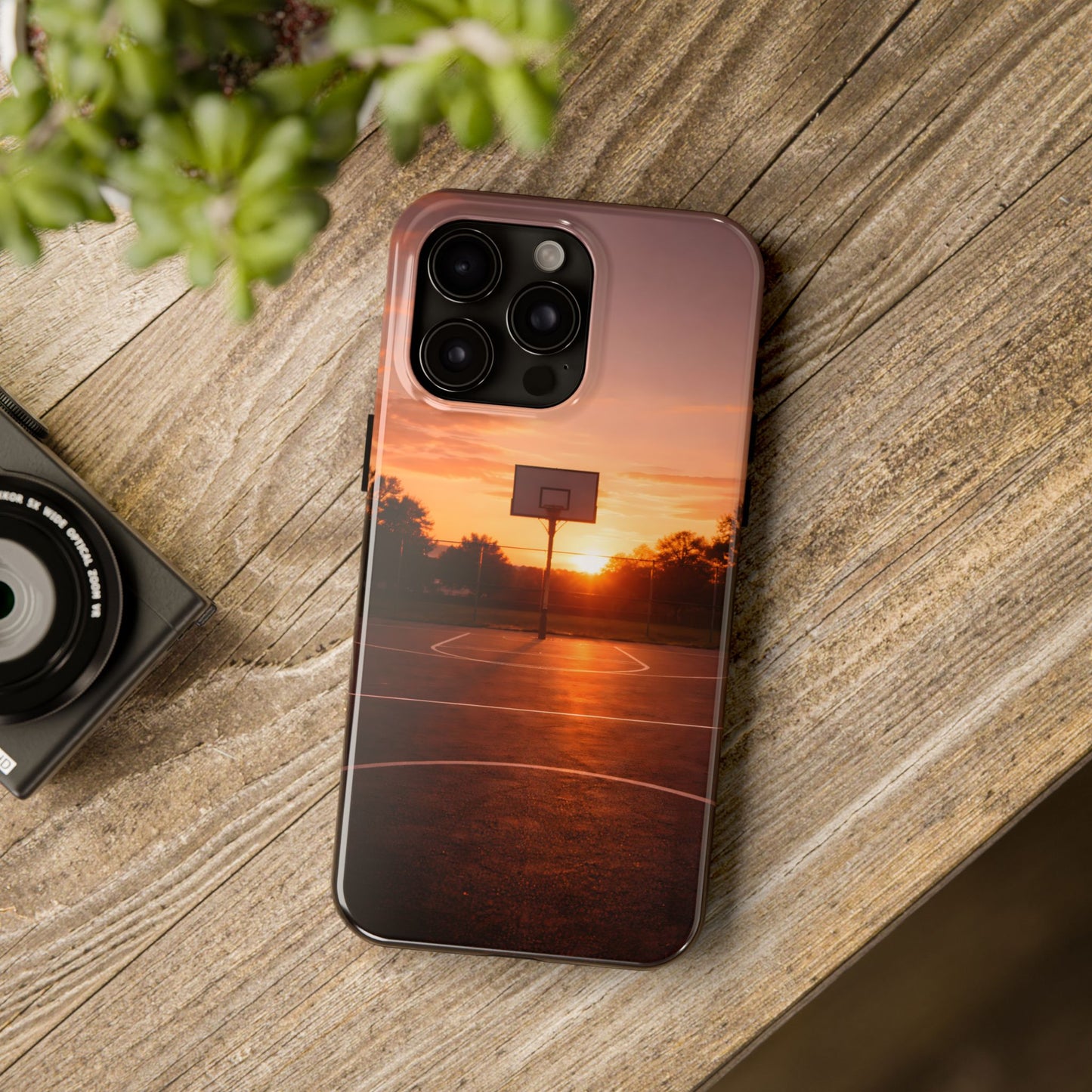 Golden Hour Basketball Court Tough Case - Urban Sunset Cover for iPhone & Samsung