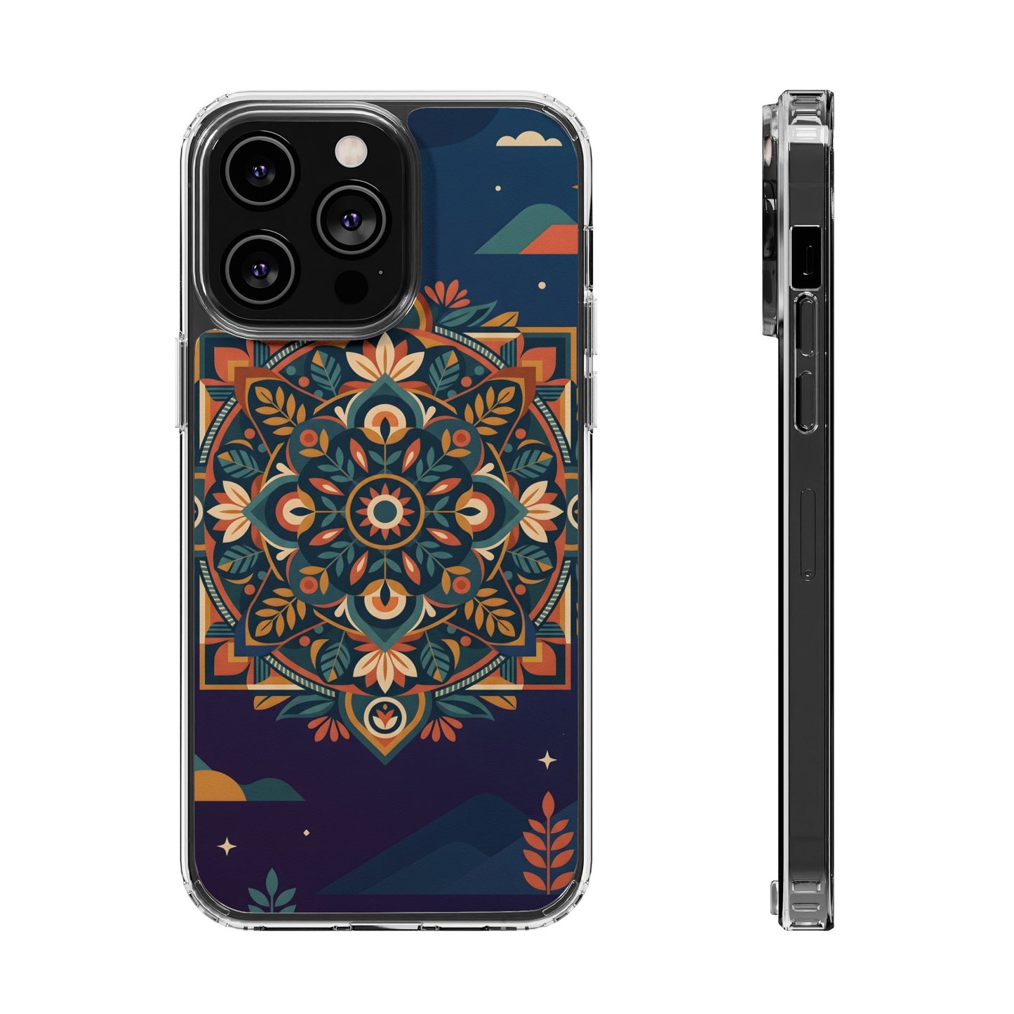 Mystic Desert Mandala Clear Case - MagSafe Compatible Boho Cover