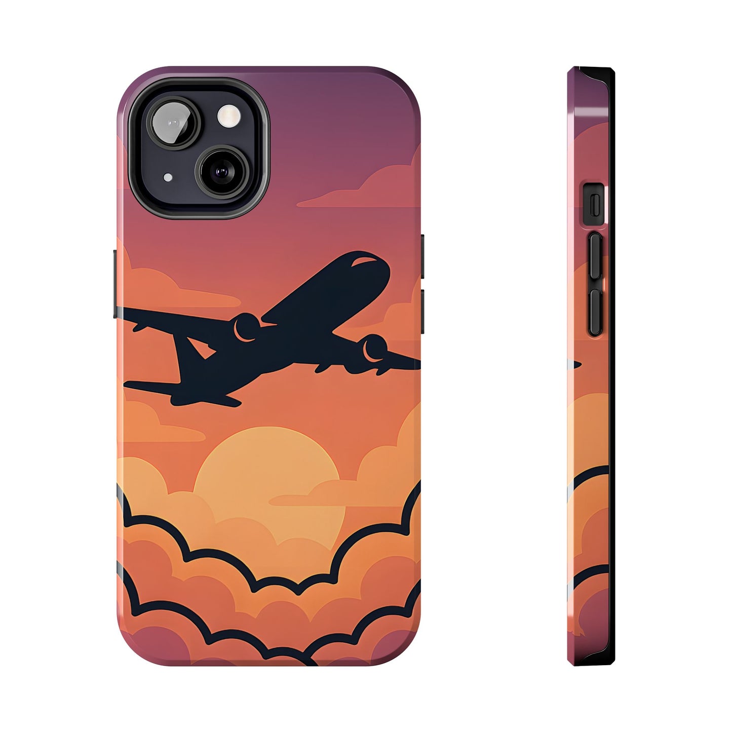 Sunset Flight Tough Case - Minimalist Aviation Aesthetic Travel Cover