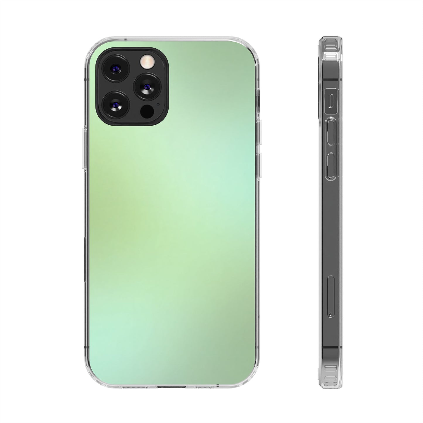 Soft Sage Aura Clear Case - MagSafe Compatible Mint Gradient Cover