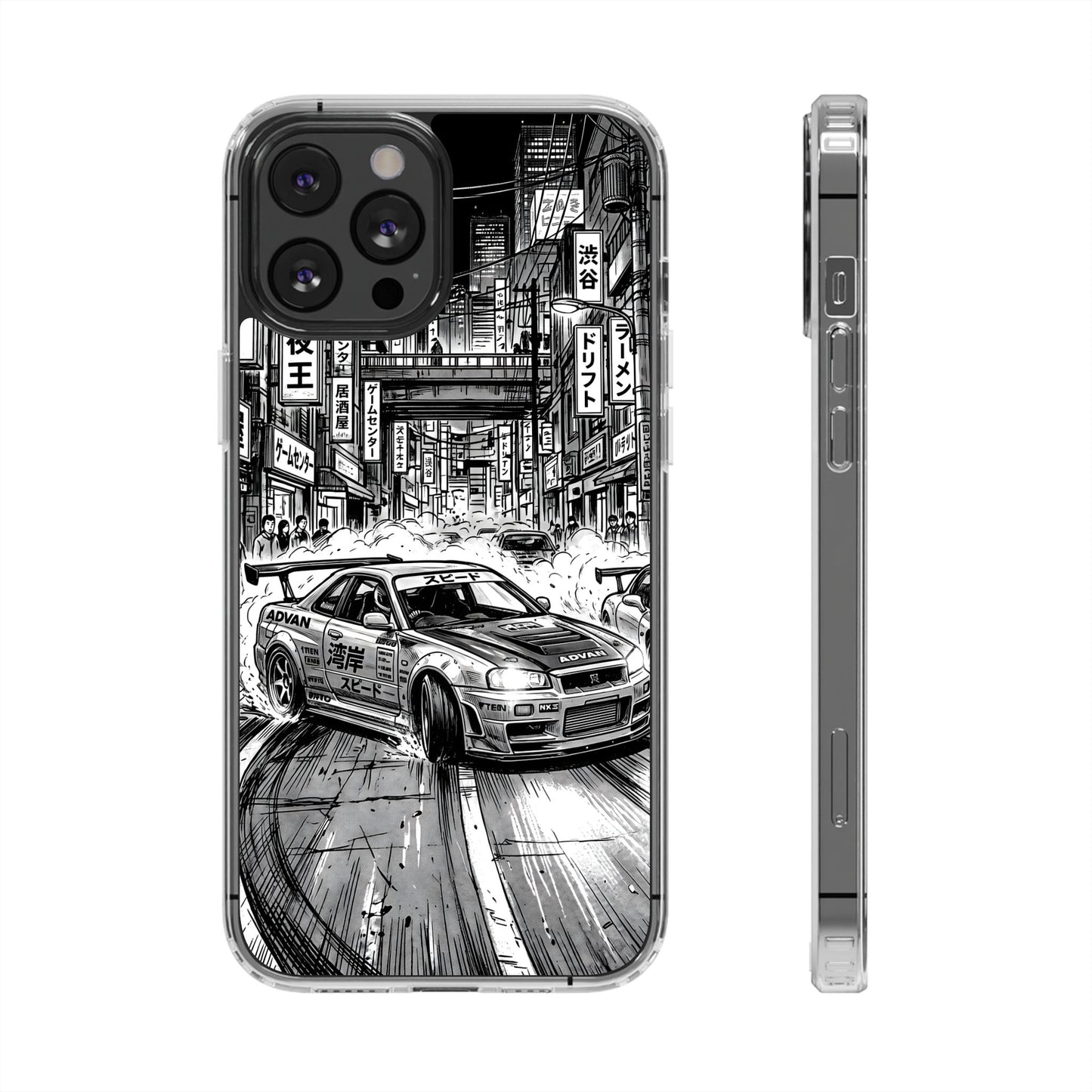 Tokyo Night Drift Manga Case - MagSafe Compatible JDM Clear Cover